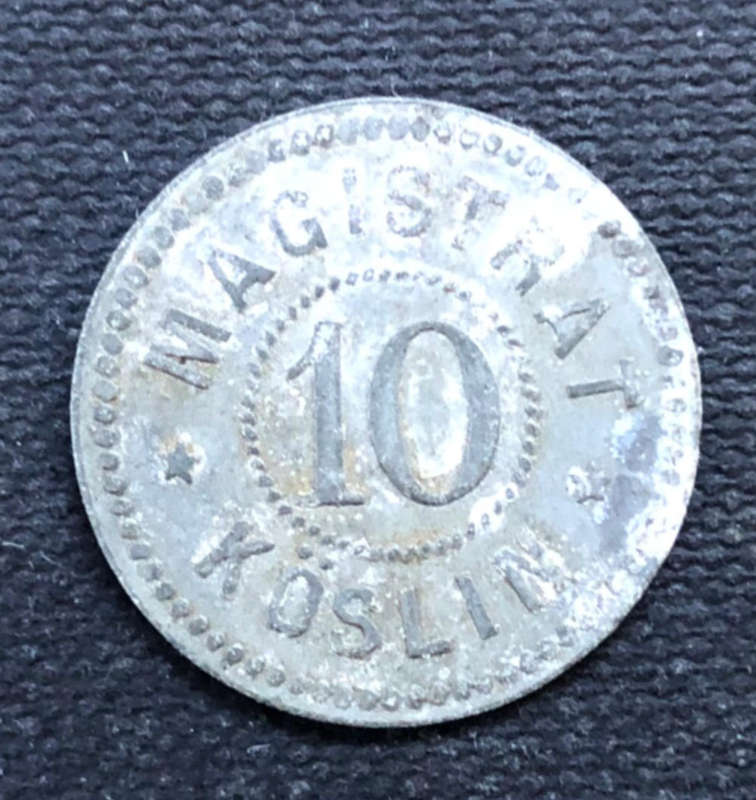 PRUSSIA POLAND 1917 10 Pfennigs Emergency Coin Low Mintage