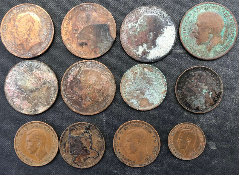 UK 1889 1890 1912 1915 1916 1918 1920 1939 1940 1941 Farthing Penny Half Penny 12 Coins
