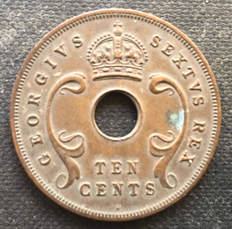 EAST AFRICA 1952 H TEN CENTS LOW MINTAGE