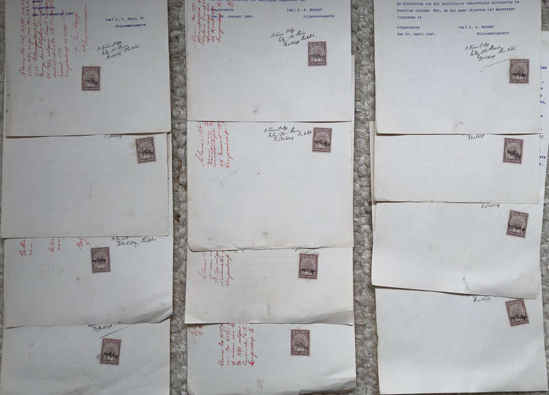 STAMPS ZUID AFRIKAANSCHE REPUBLIEK ZEGELREGT 2/6d 1899 ON GOLD CLAIMS LUIPERDSVLEI DOCUMENTS