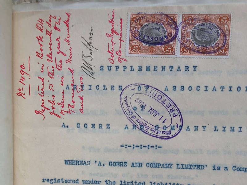STAMPS TRANSVAAL VERTICLE PAIR REVENUE 1902 TWO AND SIX SHILLINGS ON DOCUMENT