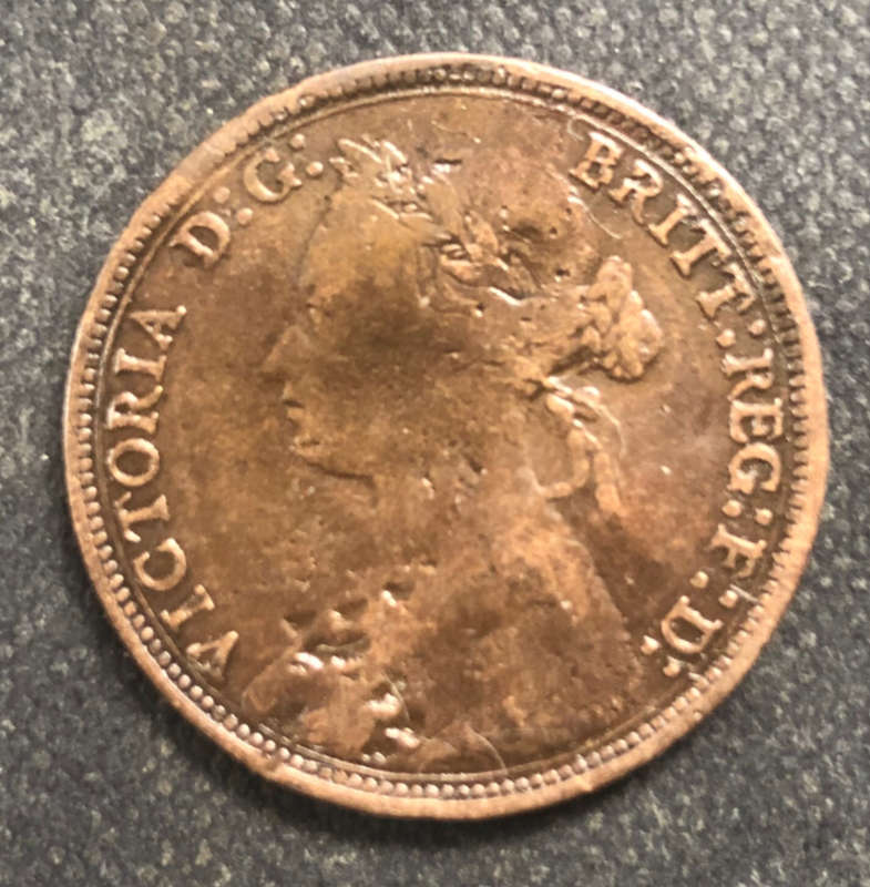HALF PENNY 1878 BRITISH QUEEN VICTORIA YOUNG HEAD