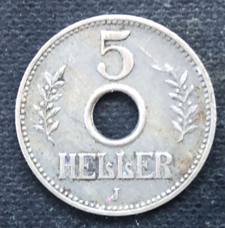 GERMAN EAST AFRICA 1913 J 5 HELLER