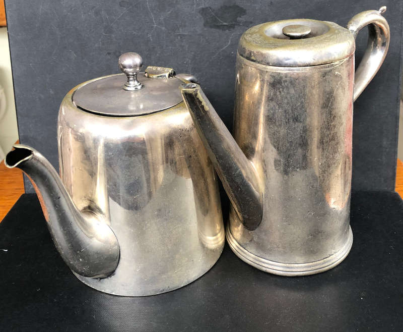 SILVER PLATED TEA POT AND COFFEE POT HOTEL WARE