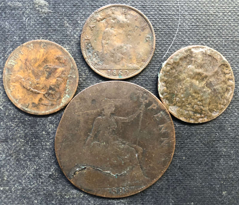 FARTHING 1860 AND 1891 PENNY 1898 UK COLLECTION OF 4