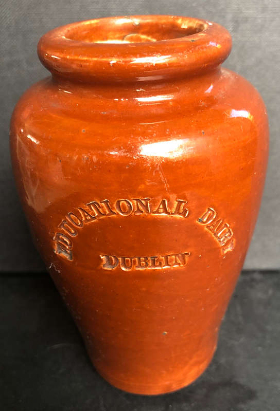 STONEWARE CREAM JAR EDUCATIONAL DAIRY DUBLIN