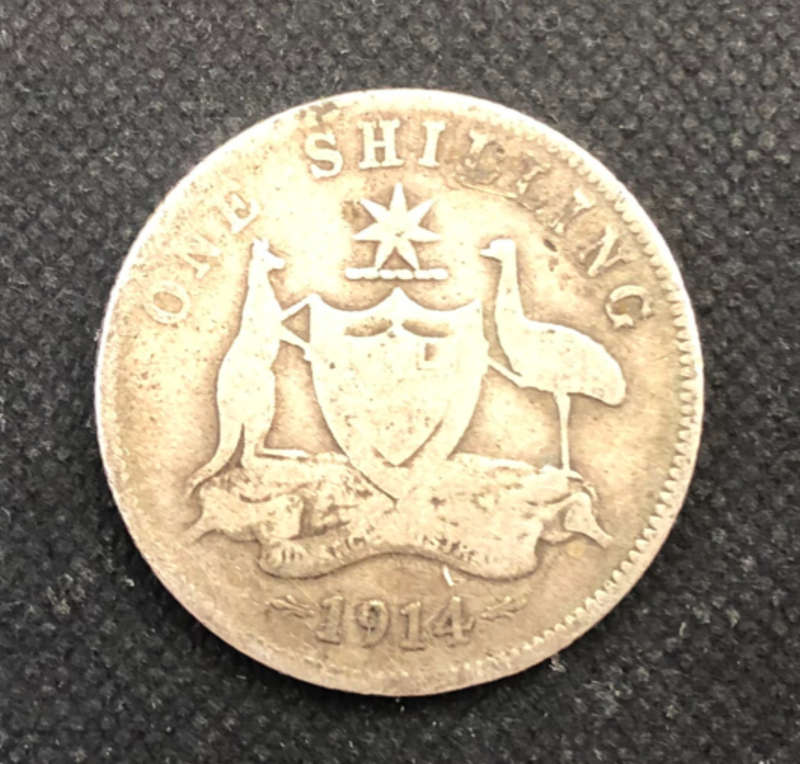 SHILLING 1914 AUSTRALIA SILVER
