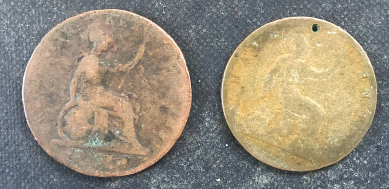 PENNY BRITISH GEORGIAN AND HALF PENNY VICTORIAN