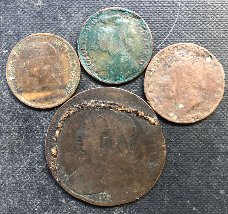 FARTHING 1860 AND 1891 PENNY 1898 UK COLLECTION OF 4