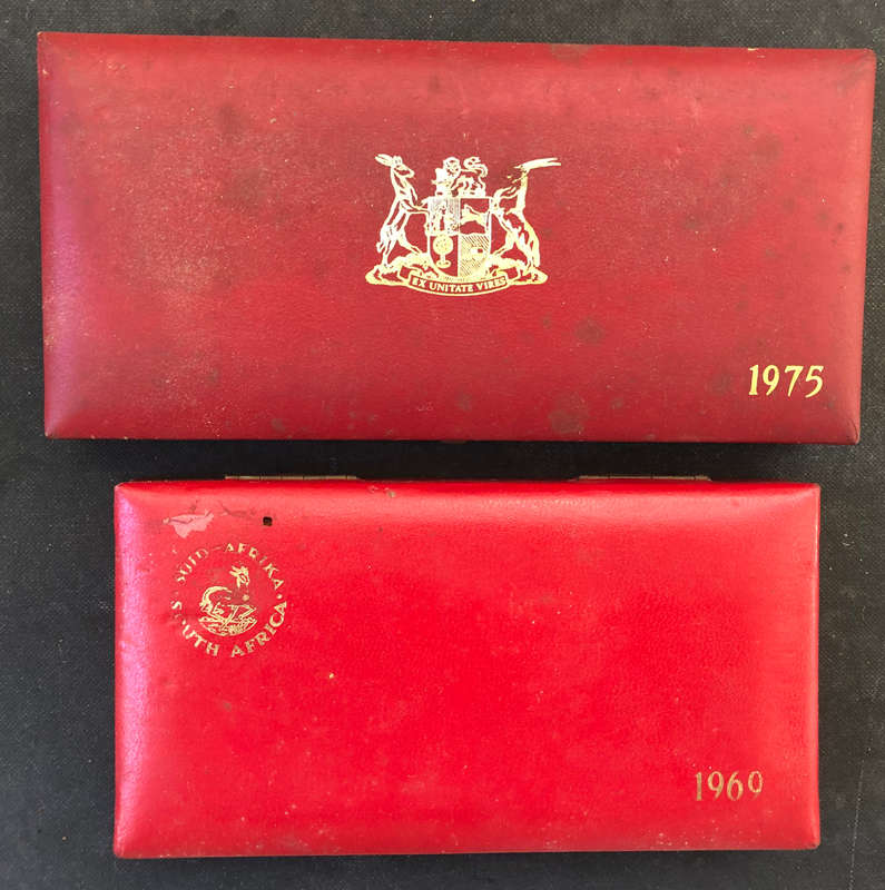 1969 SA PROOF BOX ONLY AND 1975 PROOF BOX WITH 2 AND ONE CENTS ONLY