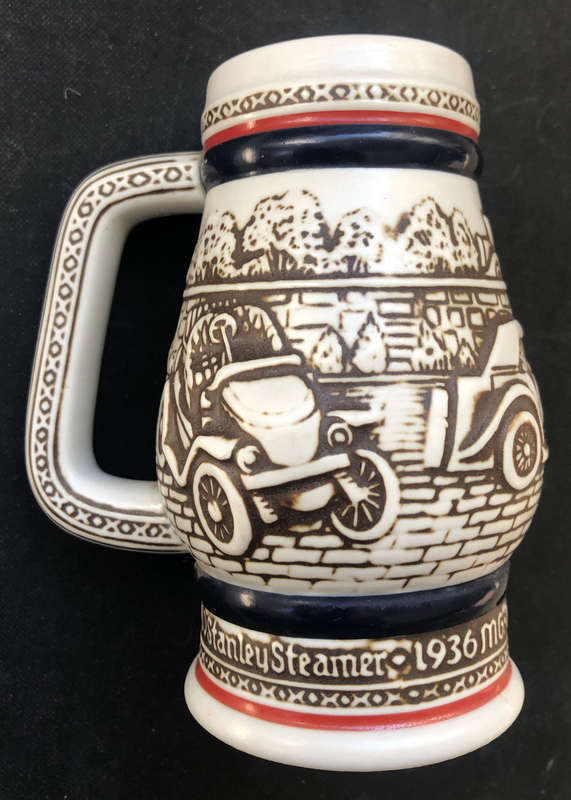 BEER STEIN AVON 1910 STANLEY STEAMER 1936 MG 1927 BUGATTI 1911 FORD MODEL T