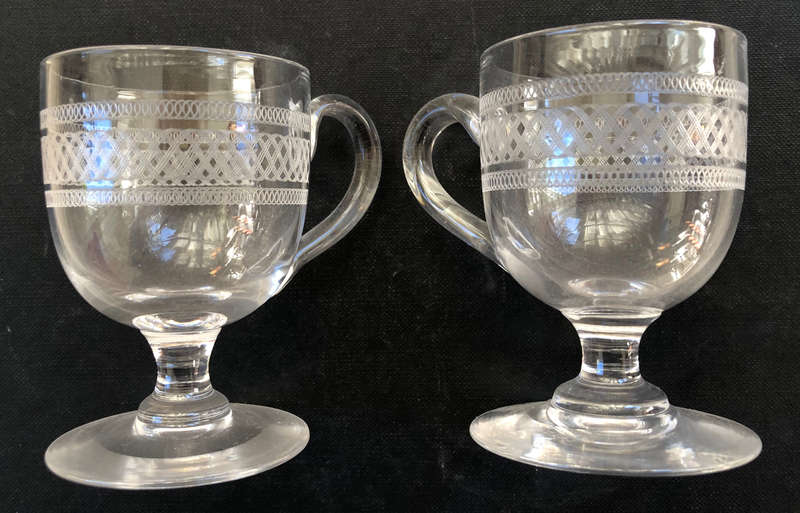 WOODSTOCK ANTIQUE CAPE CUSTARD GLASSES MATCHING PAIR