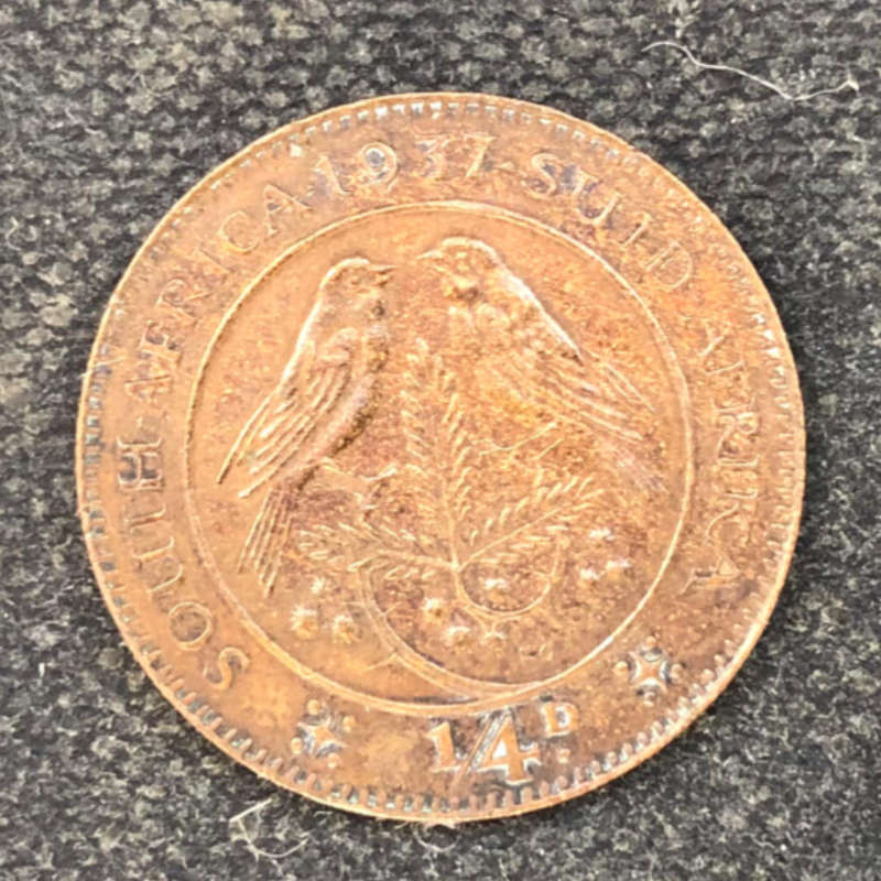 FARTHING QUARTER PENNY 1937 SOUTH AFRICA LOW MINTAGE