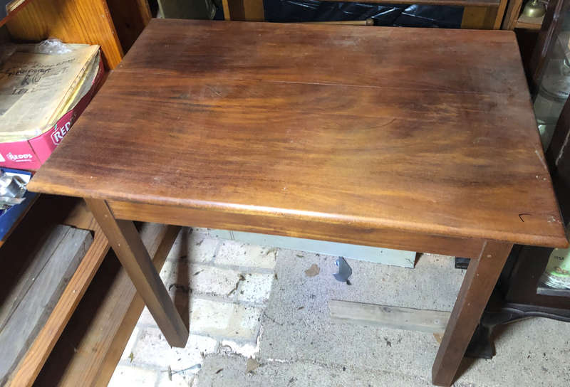 DESK OR KITCHEN TABLE ANTIQUE BURMESE TEAK TYPICAL THREE PLANKER OF THE PERIOD