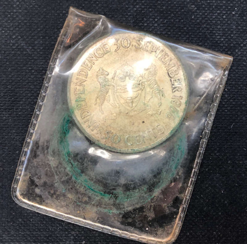 BOTSWANA 1966 SILVER 50 CENTS PROOF IN ORIGINAL MINT HOLDER