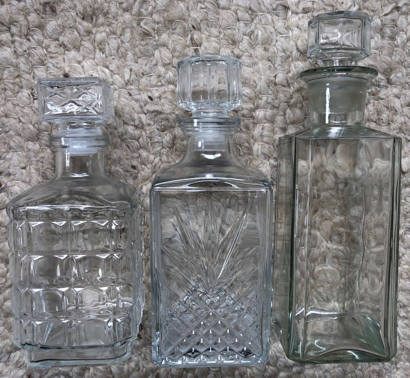 GLASS DECANTERS COLLECTION OF THREE