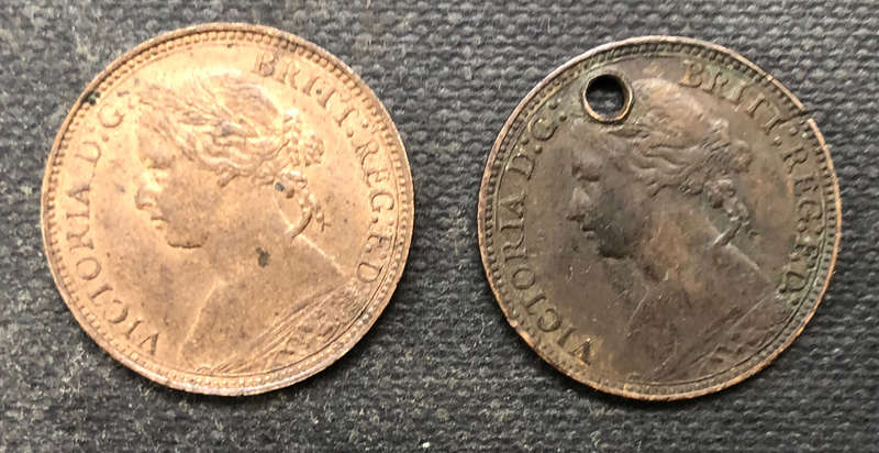 FARTHING 1875H AND 1879 UK COLLECTION OF 2