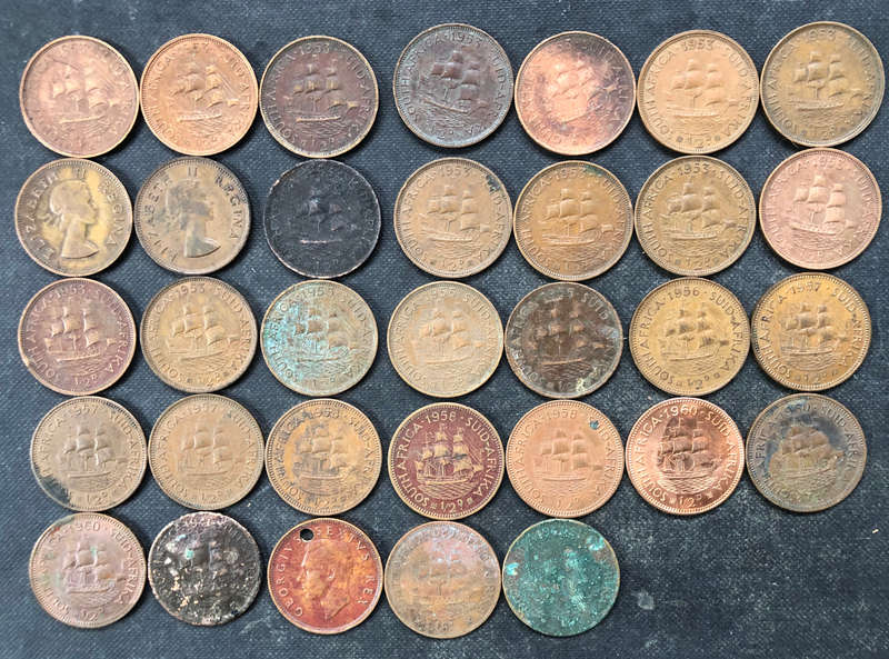 Half Penny 1942 1953 1955 1956 1957 1958 1960 Union of South Africa Collection of 33