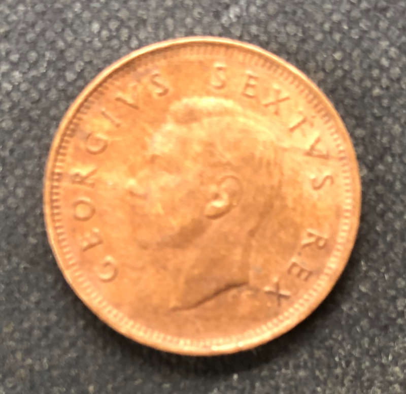 FARTHING 1950 STRIPES UNION OF SOUTH AFRICA GEORGE VI