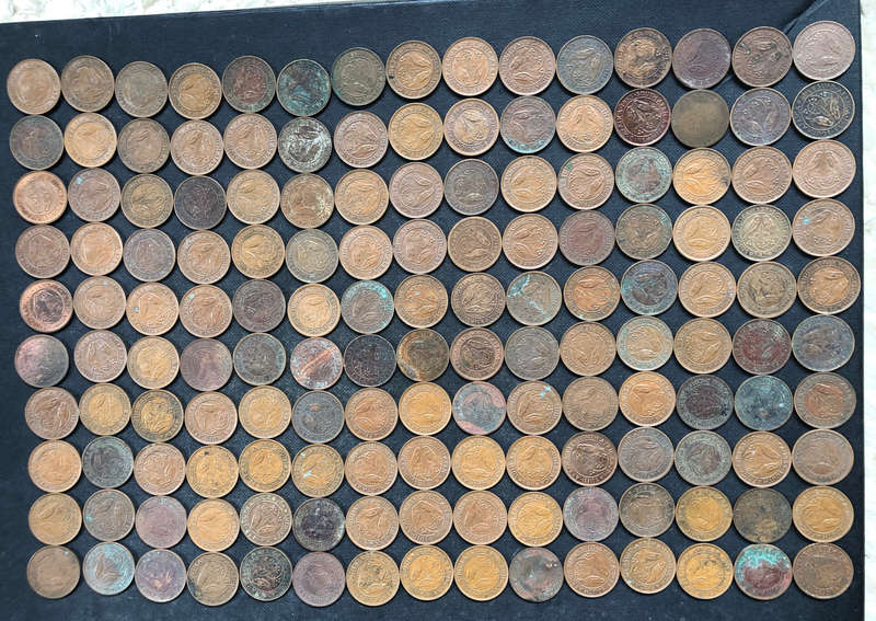 Farthing Union of South Africa Queen Elizabeth 1953-1960 Collection of 150