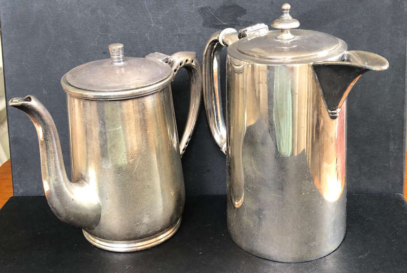 SILVER PLATED TEA AND COFFEE POTS HOTEL WARE