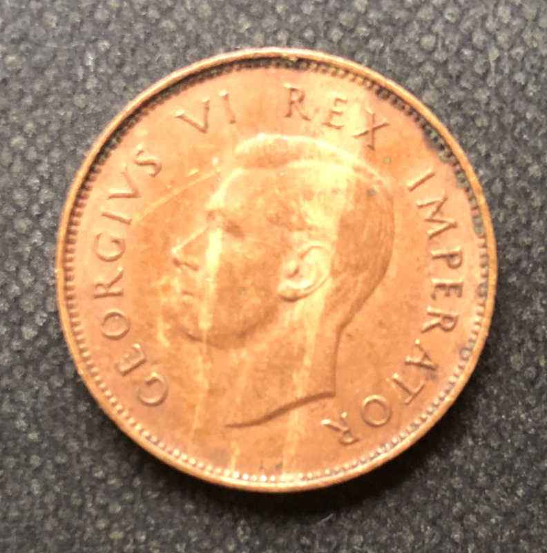 FARTHING 1946 STRIPES UNION OF SOUTH AFRICA GEORGE VI