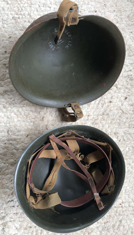 MILITARY STEEL HELMET WITH PLASTIC HELMET INTERIOR VINTAGE