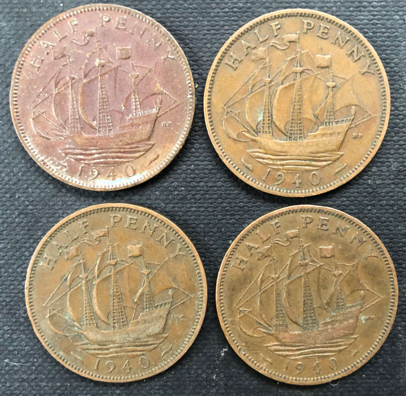 Half Penny UK 1940 x 4