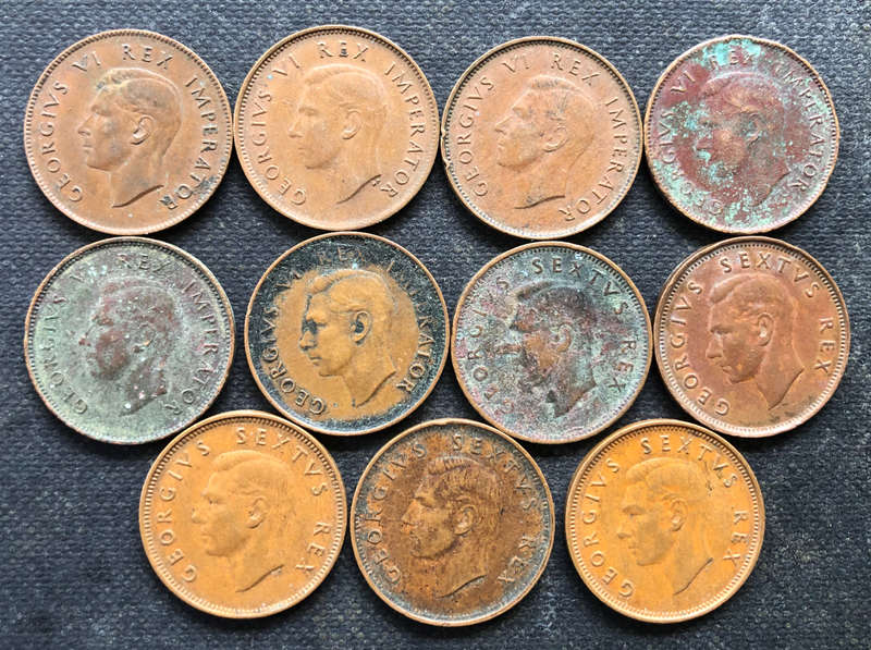 Farthings 1942 1943 1944 1945 1946 1947 1948 1949 1950 1951 1952 Union of South Africa Collection