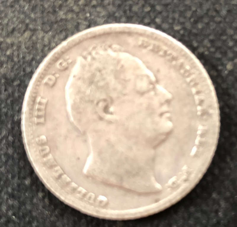 SILVER 1834 BRITISH SIXPENCE WILLIAM lll