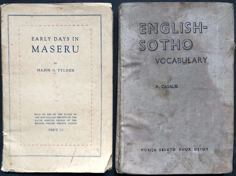 Early Days in Maseru by Major G Tylden 1944 English-Sotho Vocabulary by A Casalis 1945