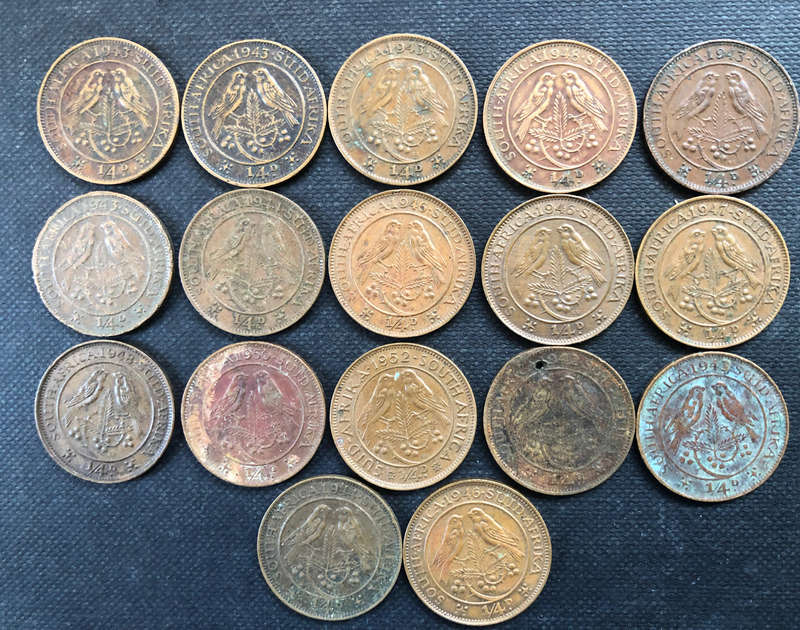 QUARTER PENNY Farthing 1942 1943 1944 1946 1947 1948 1950 1952 South Africa 17 Coins