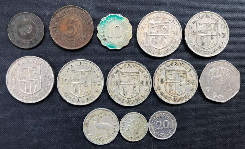 MAURITIUS 1897 1942 1950 1956 1965 1971 1975 1978 1990 1997 2 5 10 20 Cents 1/4 1/2 1 10 Rupee
