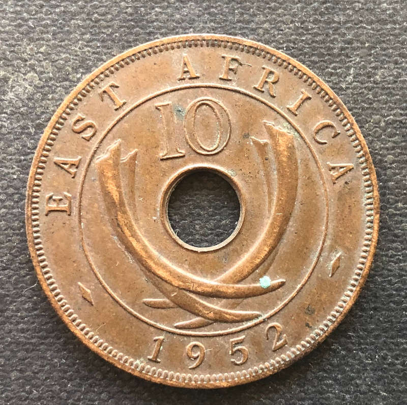 EAST AFRICA 1952 H TEN CENTS LOW MINTAGE