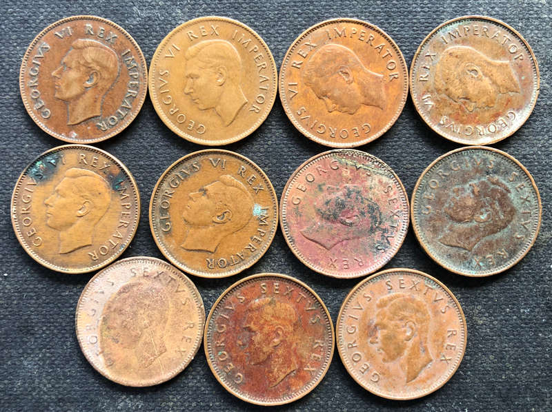 Farthings 1942 1943 1944 1945 1946 1947 1948 1949 1950 1951 1952 Union of South Africa Collection