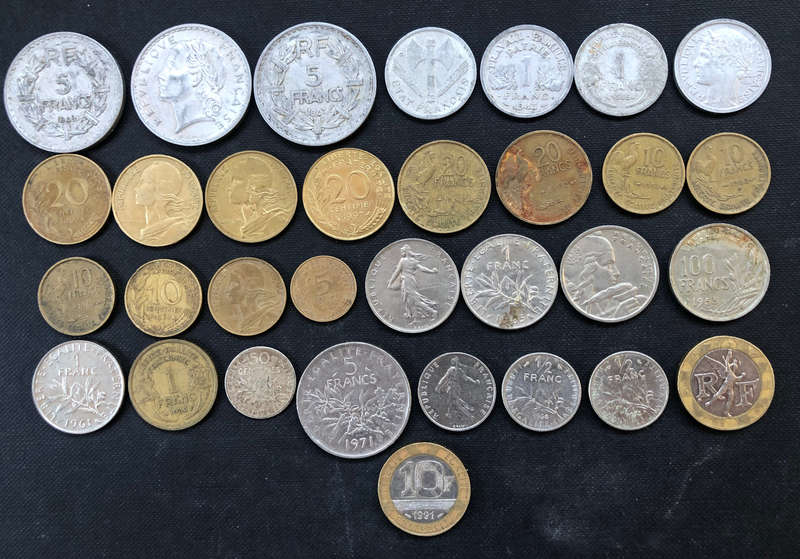 FRANCE 1917 1936 1943 1944 1945 1947 1949 1950 1951 1952 1953 1955 1956 1960 1961 ..... 32 COINS