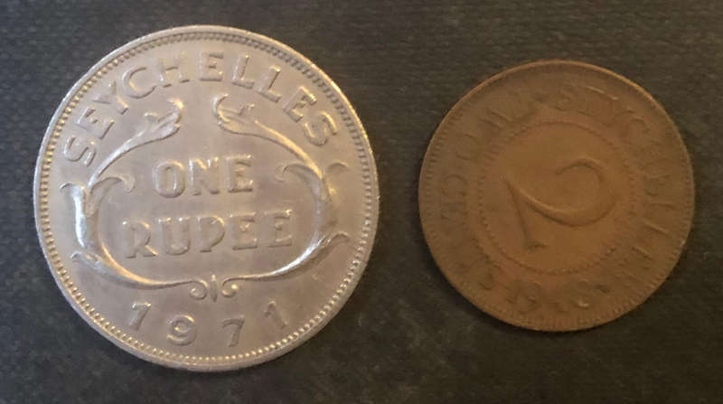 SEYCHELLES 1971 1 Rupee 1948 2 Cents Low Mintage