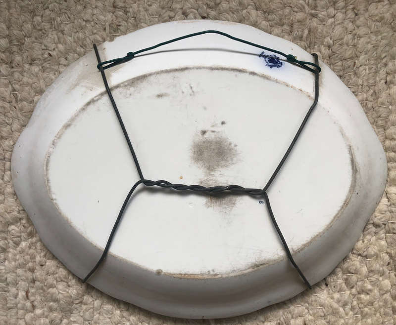 JOHNSON BROS LARGE BLUE AND WHITE MEAT PLATTER