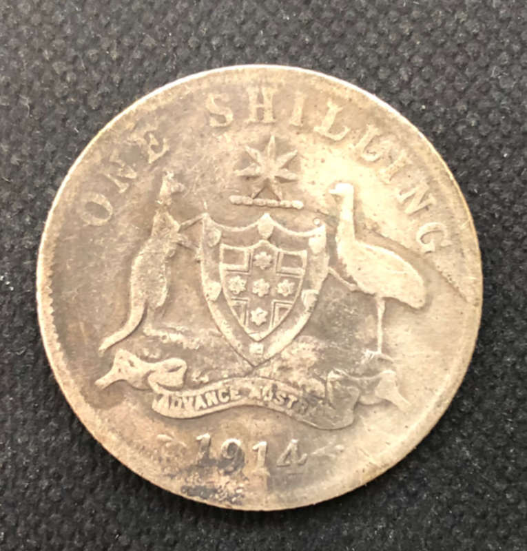 SHILLING 1914 AUSTRALIA SILVER
