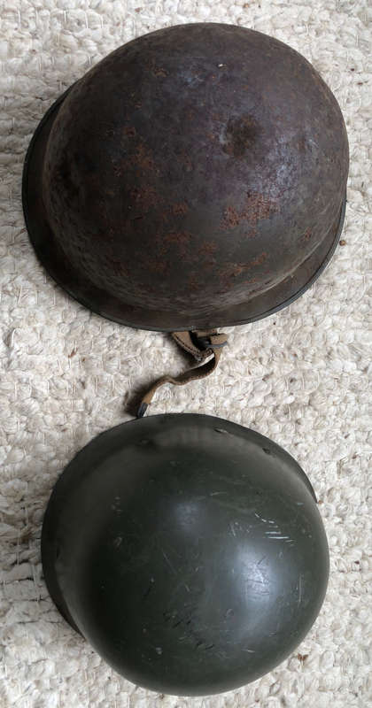 MILITARY STEEL HELMET WITH PLASTIC HELMET INTERIOR VINTAGE
