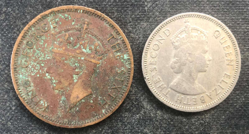 SEYCHELLES Half Rupee 1954 5 Cents 1948 Low Mintage