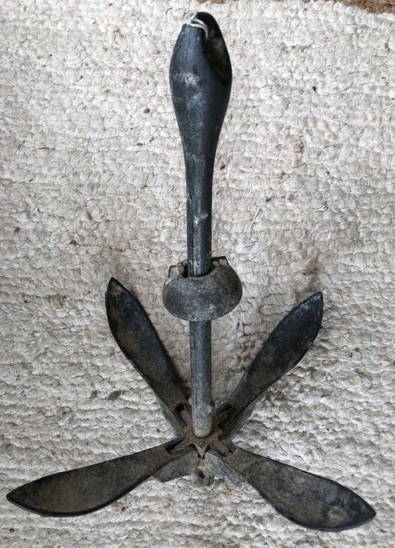 ANCHOR VINTAGE FOLDING 6KG GRAPPLING GALVANIZED SIGNED HKG6KGS