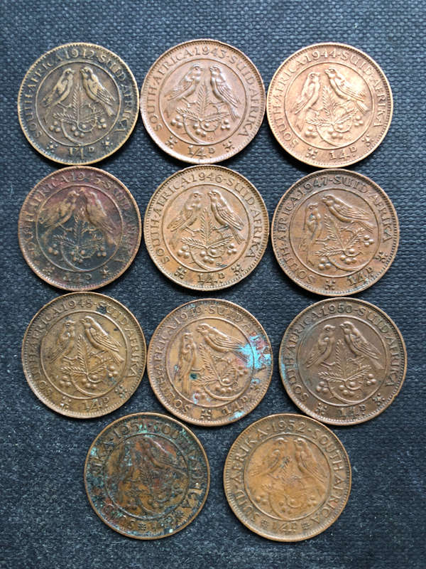FARTHINGS 1942-1952 1944 COIN (STRIPES) UNION OF SOUTH AFRICA COLLECTION 11 GEORGE VI