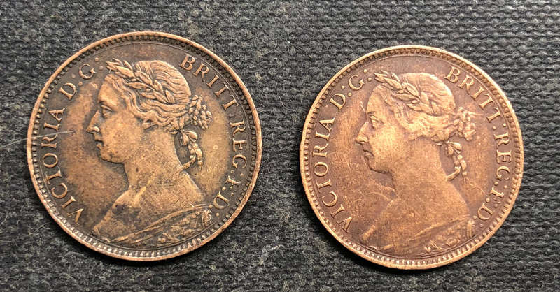 FARTHING 1891 UK COLLECTION OF TWO