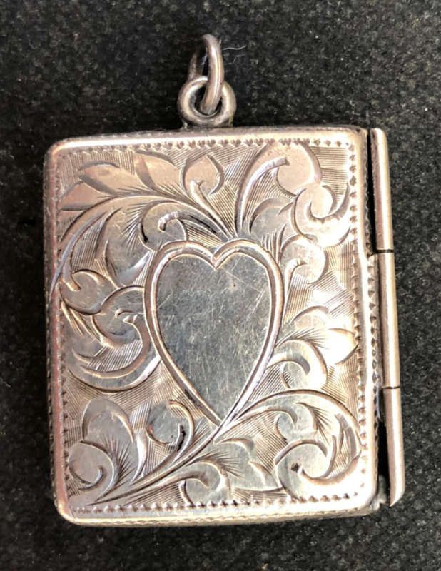 SILVER Double Stamp Envelope Fob with Ring Attached Hallmarked Chester 1890