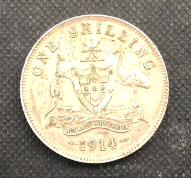 SHILLING 1914 AUSTRALIA SILVER