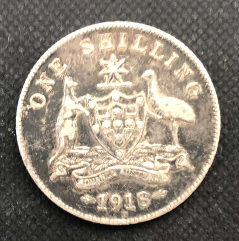 SHILLING 1918 AUSTRALIA SILVER