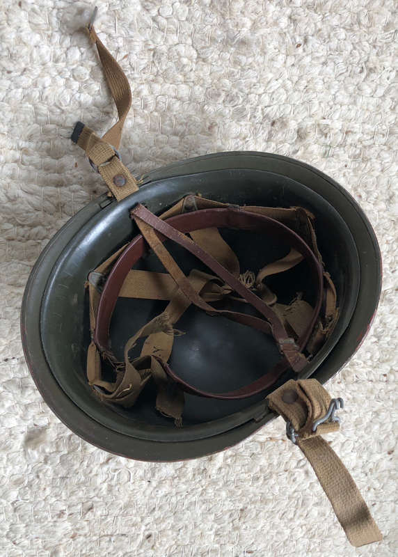 MILITARY STEEL HELMET WITH PLASTIC HELMET INTERIOR VINTAGE