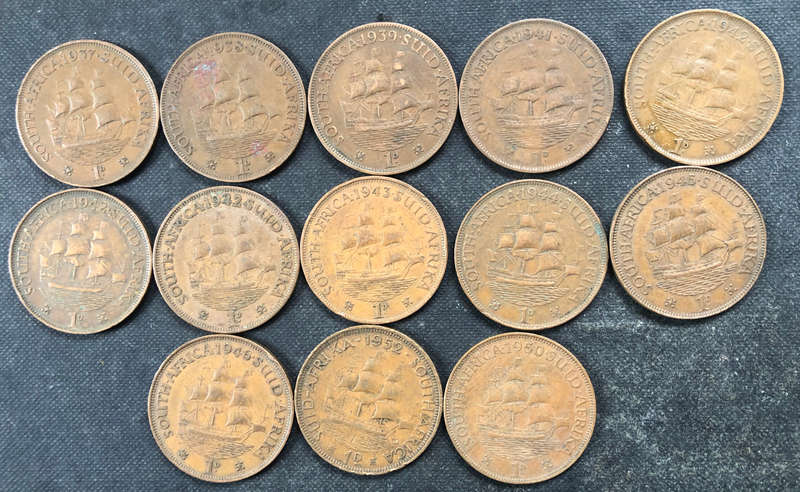 Penny 1937 1938 1939 1941 1942 x 3 1943 1944 1945 1946 1950 1952 UNION SA