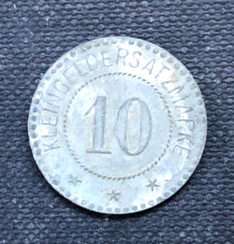 PRUSSIA POLAND 1917 10 Pfennigs Emergency Coin Low Mintage